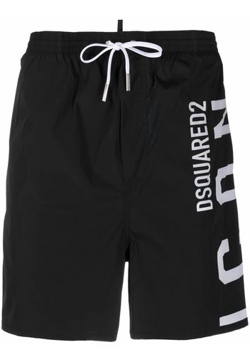 Dsquared2 logo-print drawstring swim shorts - Nero