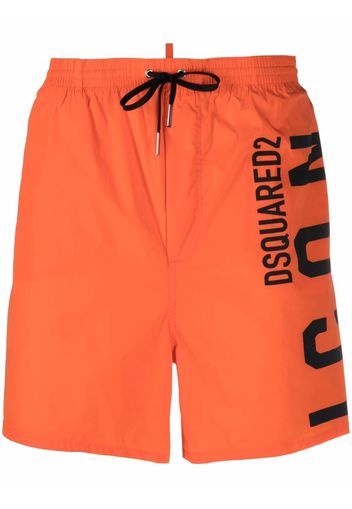 Dsquared2 logo-print drawstring swim shorts - Arancione