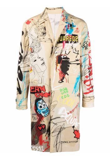 Dsquared2 graphic-print single-breasted coat - Toni neutri