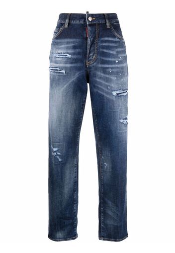 Dsquared2 distressed high-waisted jeans - Blu