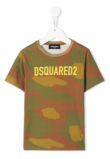 Dsquared2 Kids camouflage logo-print T-shirt - Verde