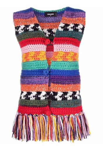 Dsquared2 striped knitted waistcoat - Rosso