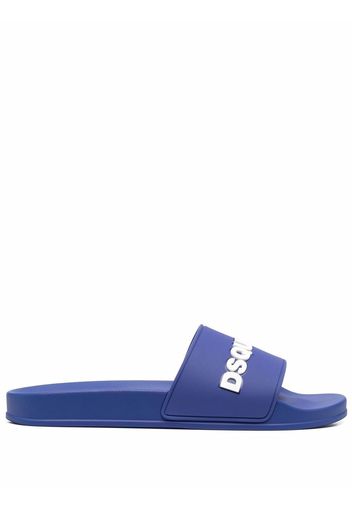 Dsquared2 logo-embossed sliders - Blu