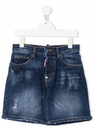 Dsquared2 Kids distressed-finish denim shorts - Blu