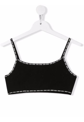 Dsquared2 Kids TEEN logo-tape detail vest top - Nero