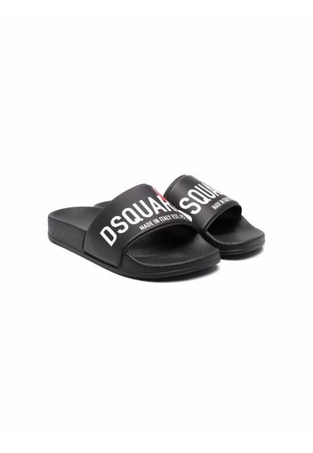 Dsquared2 Kids logo-print slides - Nero