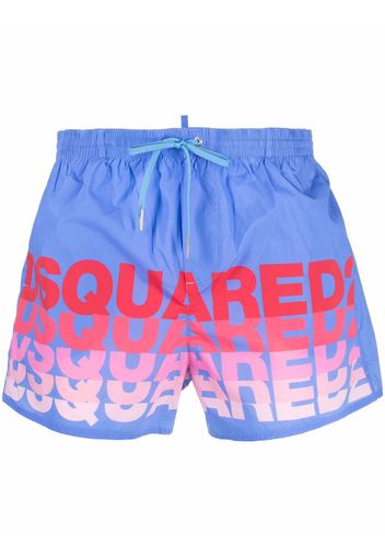 Dsquared2 logo-print drawstring-waist swim shorts - Blu