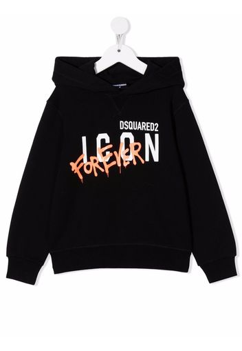 Dsquared2 Kids logo-print cotton hoodie - Nero