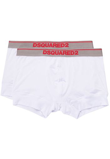 Dsquared2 Set di 2 boxer con logo - Bianco