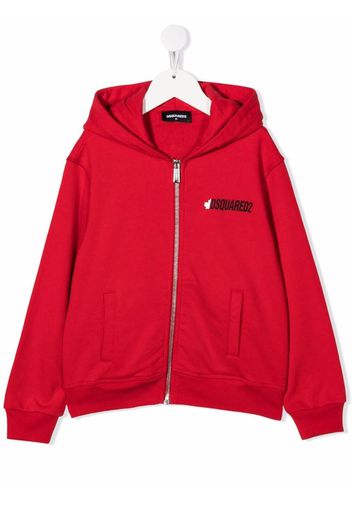 Dsquared2 Kids logo-print zip-up hoodie - Rosso