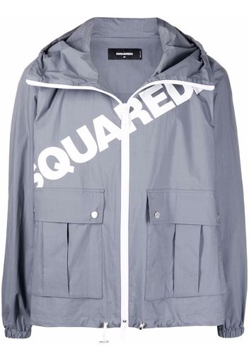 Dsquared2 logo-print hooded jacket - Grigio