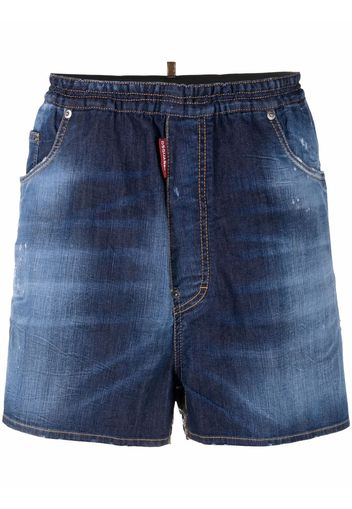 Dsquared2 distressed panelled denim shorts - Blu