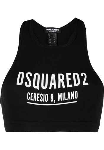 Dsquared2 logo-print sports bra - Nero