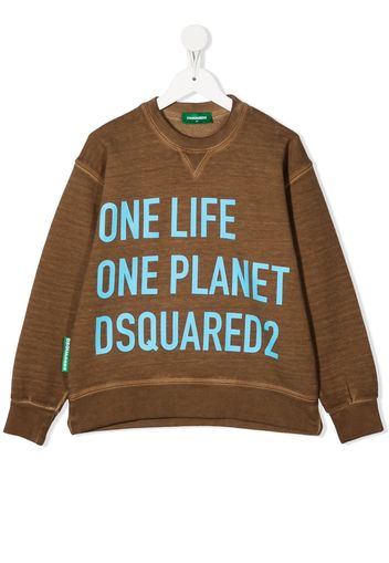 Dsquared2 Kids slogan-print logo sweatshirt - Marrone