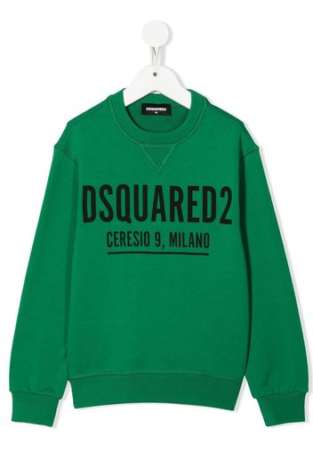 Dsquared2 Kids logo-print cotton sweatshirt - Verde