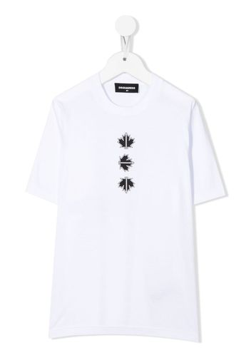 Dsquared2 Kids maple-leaf cotton T-shirt - Bianco