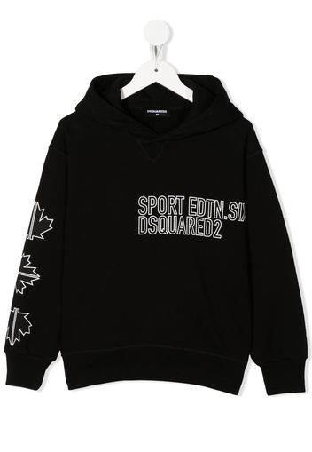 Dsquared2 Kids logo-print fleece hoodie - Nero