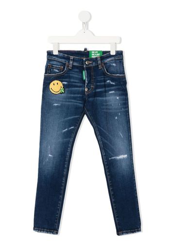 Dsquared2 Kids Jeans con effetto vissuto - Blu