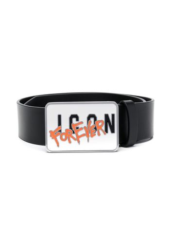 Dsquared2 Kids Icon-plaque leather belt - Nero