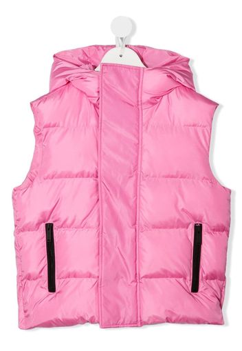 Dsquared2 Kids Gilet imbottito con cappuccio - Rosa