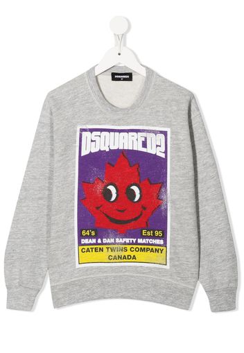 Dsquared2 Kids Felpa con stampa - Grigio