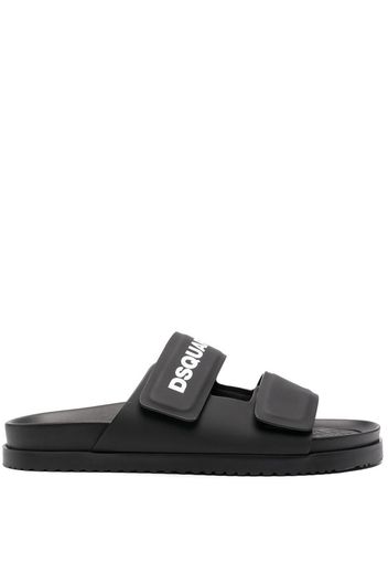 Dsquared2 logo touch-strap slides - Nero