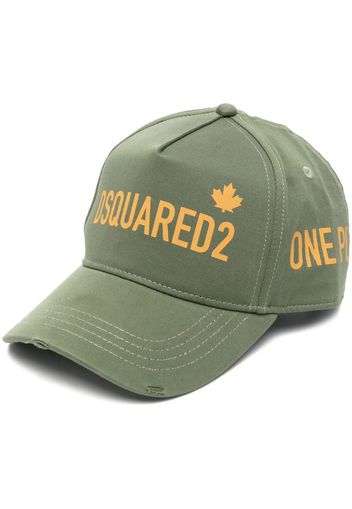 Dsquared2 logo-slogan print cap - Verde