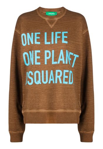 Dsquared2 slogan-print sweatshirt - Marrone