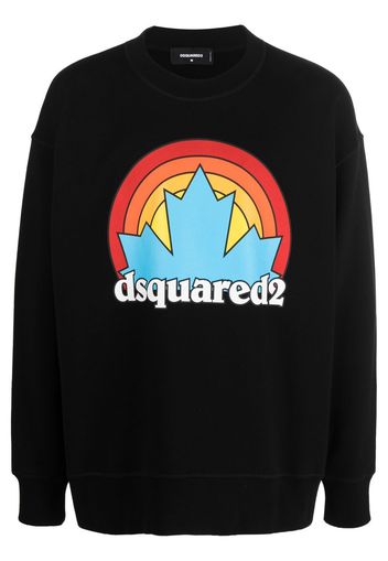 Dsquared2 Felpa con stampa - Nero