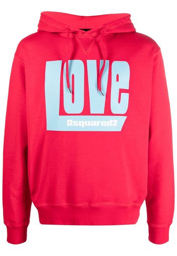 Dsquared2 Felpa Love con stampa - Rosso