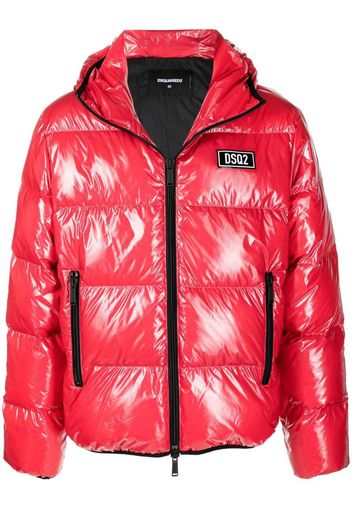 Dsquared2 logo patch hooded jacket - Rosso