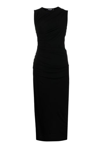 Dsquared2 gathered jersey midi dress - Nero