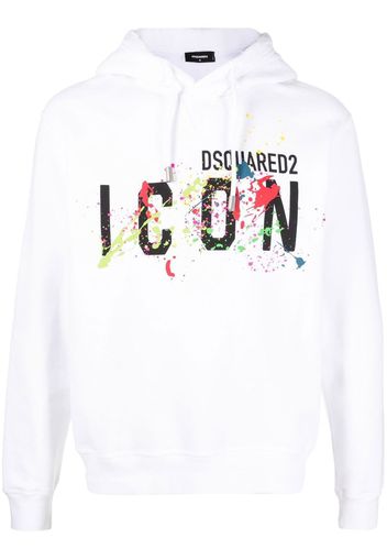 Dsquared2 logo-print long-sleeve hoodie - Bianco