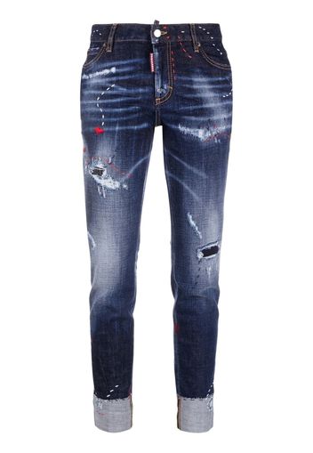 Dsquared2 distressed-finish skinny jeans - Blu