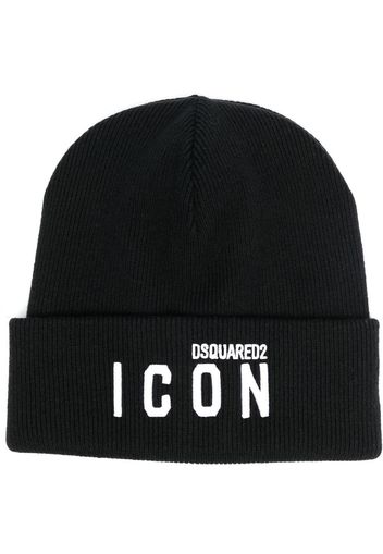 Dsquared2 logo-print wool beanie - Nero