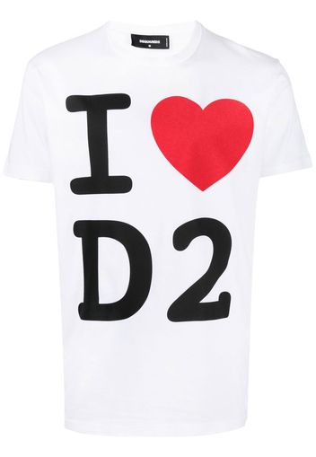 Dsquared2 'I Love D2' Cool graphic-print T-shirt - Bianco