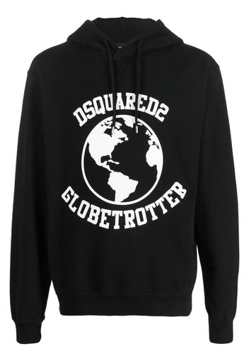 Dsquared2 Felpa Globetrotter con stampa - Nero