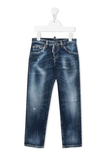 Dsquared2 Kids distressed-finish straight jeans - Blu