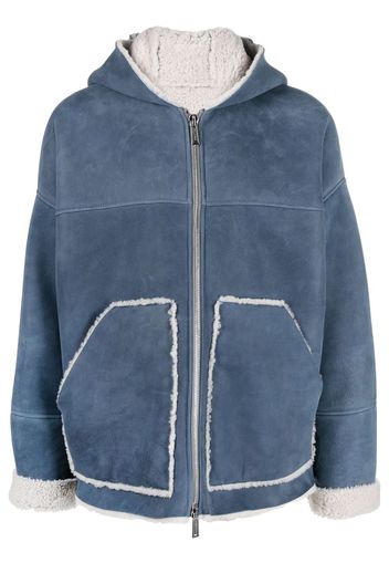 Dsquared2 shearling-lined hooded jacket - Blu