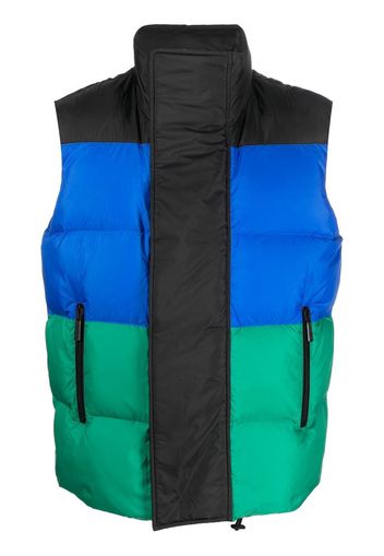 Dsquared2 colour-block feather-down gilet - Blu