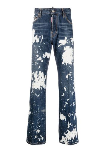 Dsquared2 paint-splatter straight-leg jeans - Blu