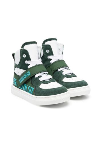 Dsquared2 Kids logo-print high-top sneakers - Verde