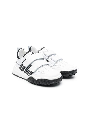 Dsquared2 Kids touch-strap leather sneakers - Bianco