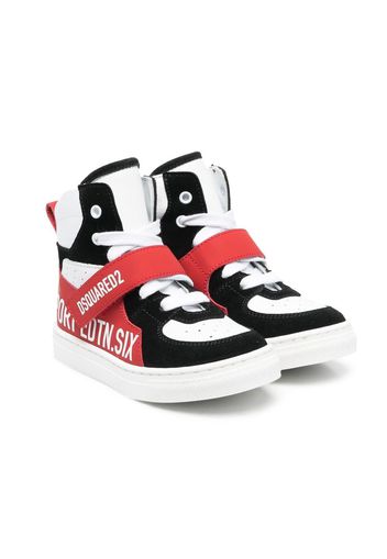 Dsquared2 Kids colour-block panelled high-tops - Bianco