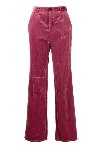 Dsquared2 embroidered-logo velvet trousers - Rosa