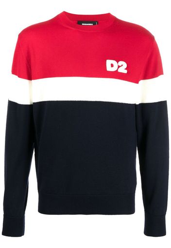 Dsquared2 colour-block wool jumper - Blu