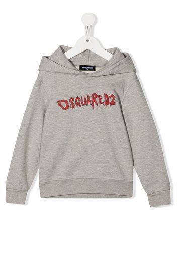 Dsquared2 Kids logo-print long-sleeve hoodie - Grigio