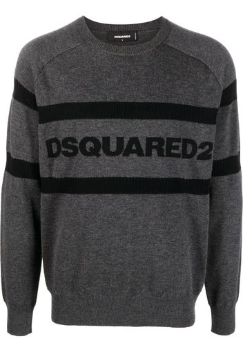 DSQUARED2 intarsia-knit logo jumper - Grigio