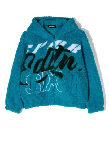 Dsquared2 Kids logo-print zip-up hooded jacket - Blu