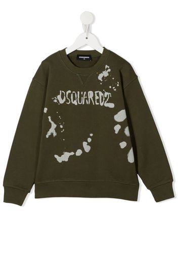 Dsquared2 Kids logo-print cotton sweatshirt - Verde